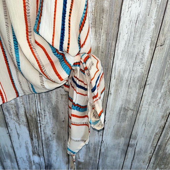 Umgee Striped Side Tie Tank - Picture 2 of 4